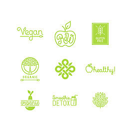 綠色植物新鮮健康食品logo矢量素材