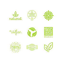 綠色植物新鮮健康食品logo矢量素材
