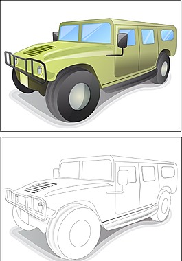 卡通卡車設計素材