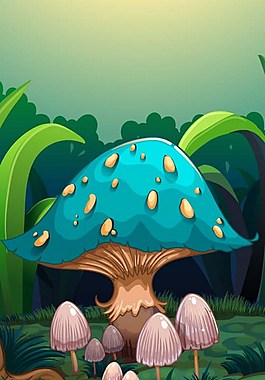 童話世界卡通蘑菇圖片