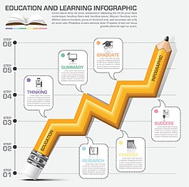 教育信息图表元素矢量图