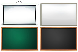 四個不同的黑板白板矢量素材