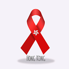 香港特別行政區旗絲帶設計矢量素材