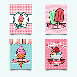 可愛的美味冰淇淋的卡片