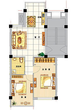 手绘家装户型平面图设计