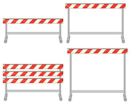 工程警示障礙欄跨欄運動插圖