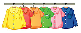 彩色衣服晾衣架插图背景