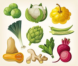 健康蔬菜矢量背景