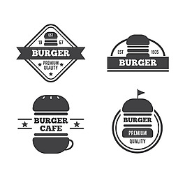 幾個漢堡插圖元素標簽圖標