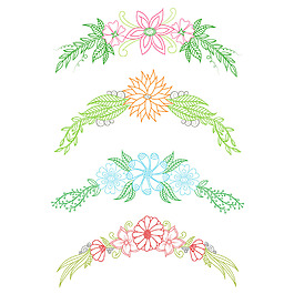 彩色花卉花紋圖案矢量素材