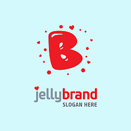紅色字母B標志logo設計模板