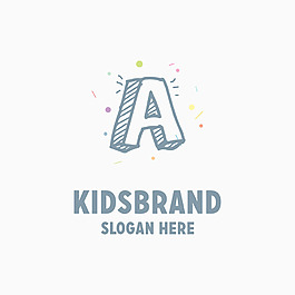 兒童風格徽標logo標志