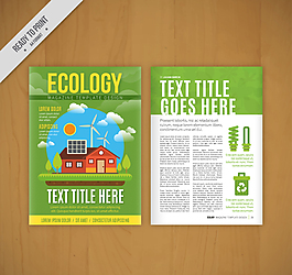 绿色生态学杂志矢量素材