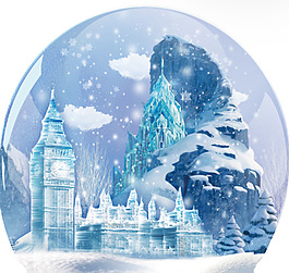 冰雪世界城堡水晶球