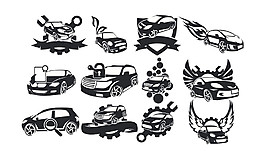 放大鏡翅膀汽車標(biāo)志圖片