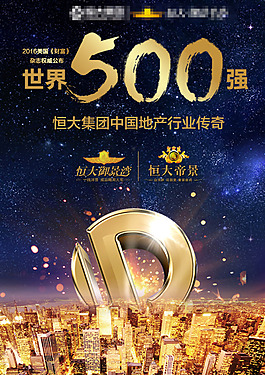 恒大500强房地产海报