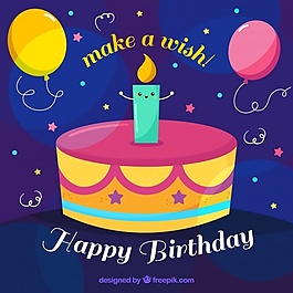 生日蛋糕背景蜡烛