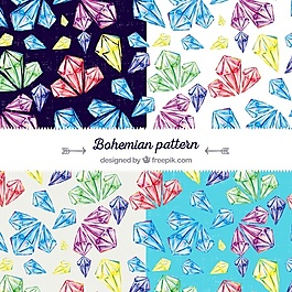 復(fù)古圖案與彩色寶石