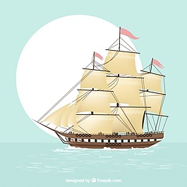 航海帆船的背景