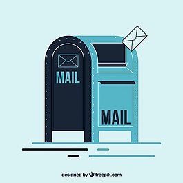 復古郵箱背景的平面設計