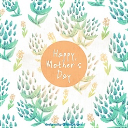 母親節(jié)背景與水彩畫(huà)風(fēng)格的花朵