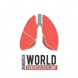 世界结核病日，白色背景的肺