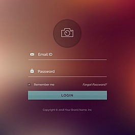 具有模糊背景的登录模板