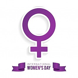 國際婦女節，背景是紫色女性符號