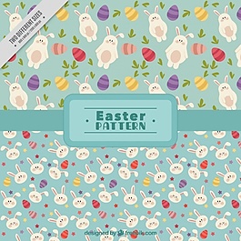 兔子和复活节彩蛋的可爱图案