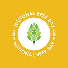 全国啤酒日平面造型矢量插画