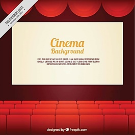 电影院的背景与红色的扶手椅
