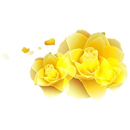 清新黃色花朵元素