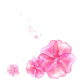 夢幻粉色花朵元素
