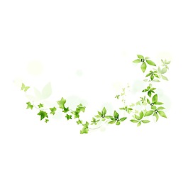 手繪綠色樹葉元素