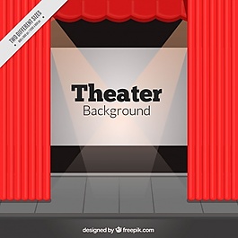 舞台舞台背景的红色幕布