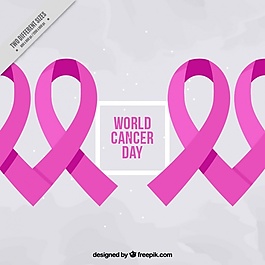 世界癌癥日粉紅絲帶的背景