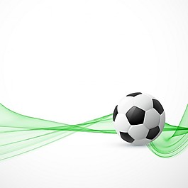 背景：有足球和抽象的綠色形狀。