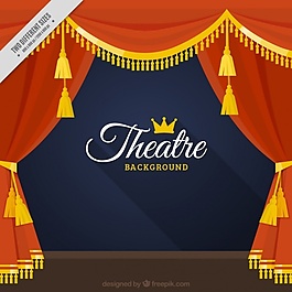 剧院帷幔背景与金色的细节