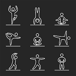 瑜伽健身图标图片