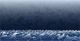 藍色大海波浪背景圖