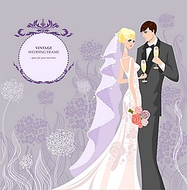 幸福新娘与新郎背景图