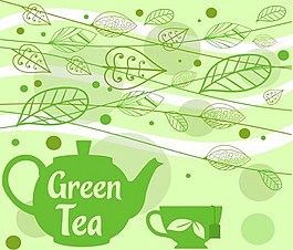手绘茶叶矢量图