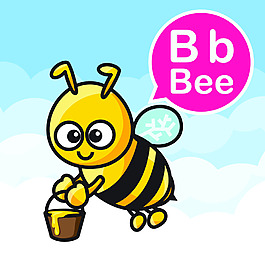 蜜蜂卡通小動物矢量背景素材