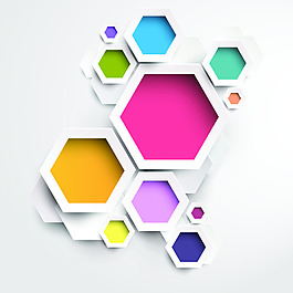 創意彩色立體墻壁裝飾背景矢量素材