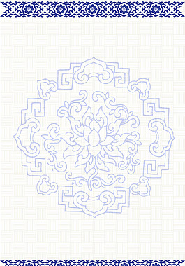 矢量古典青花瓷花紋背景