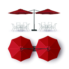 紅色遮雨棚設計矢量素材