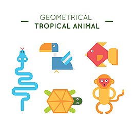 抽象热带动物矢量