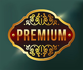 金色花紋標簽設計圖片