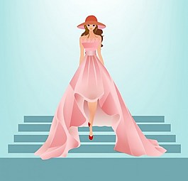 漂亮粉色礼服背景图