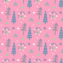 粉色樹林矢量設計VI花型